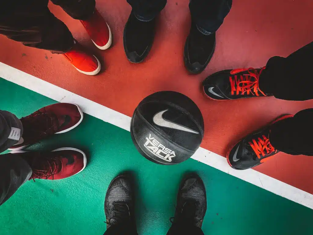 Basketball and Basketball Shoes

